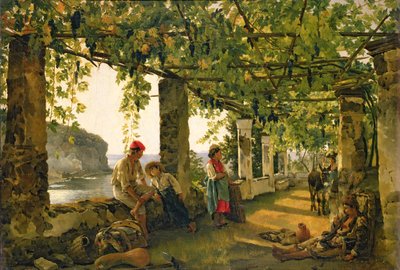 Veranda mit verdrehten Reben, 1828 von Silvestr Fedosievich Shchedrin